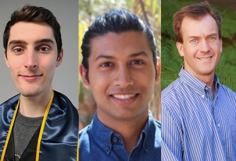 Chemical Engineering Department's end-of-the-year award winners (from left) Will Borlik, Varun Hegde, Todd Squires