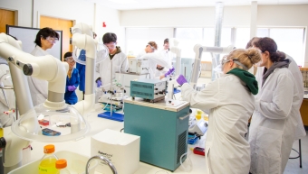 Students in the Asbury Pathfinder Lab use modern equipment to perform standard chemical-engineering processes and get an authentic sense of the discipline