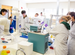 Students in the Asbury Pathfinder Lab use modern equipment to perform standard chemical-engineering processes and get an authentic sense of the discipline